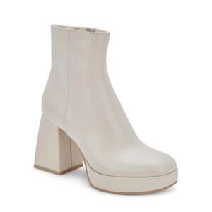 Dolce Vita Womens 10 Ulyses Platform Bootie in Ivory Leather NEW